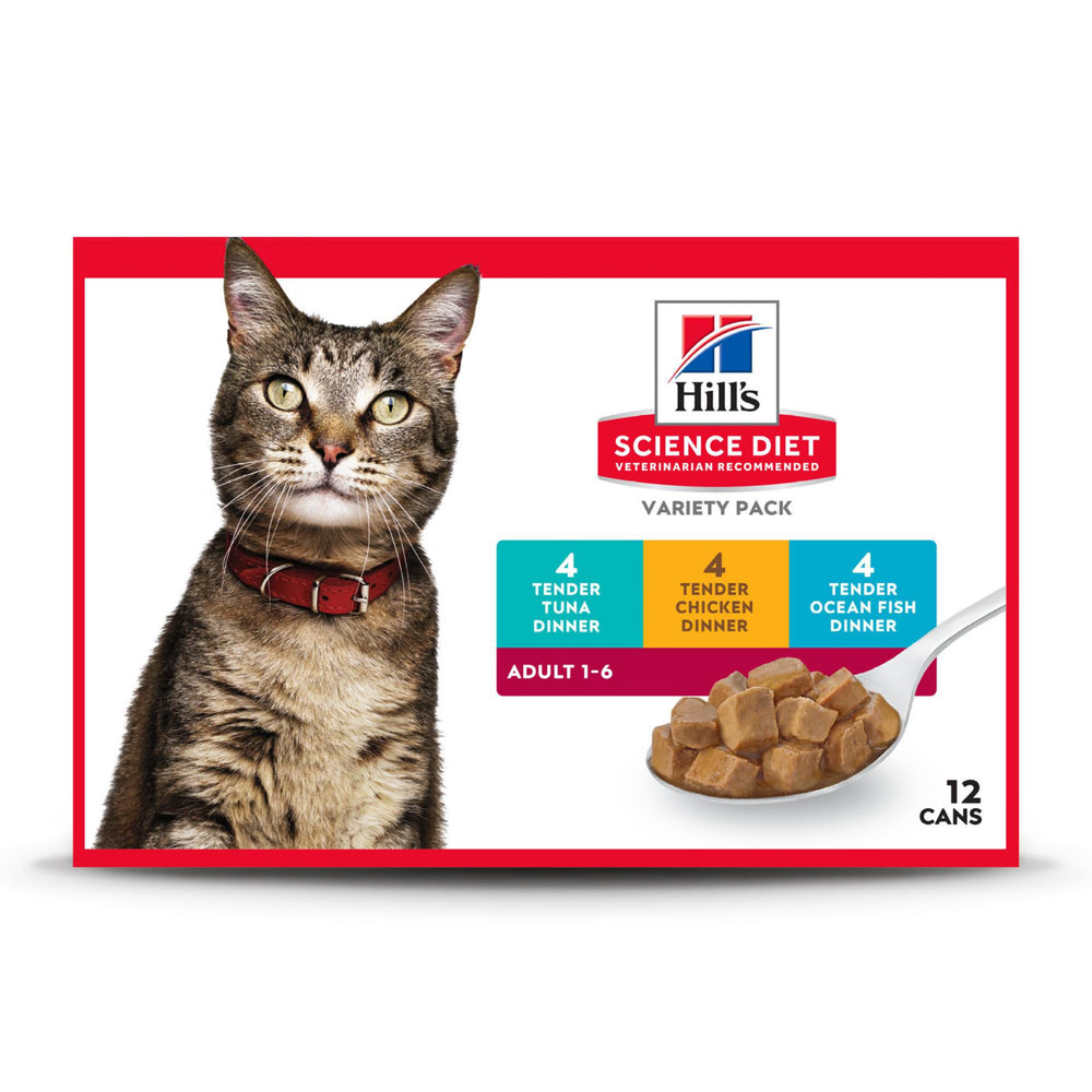 Hill's Science Diet pack avant boîtes montrant variété et praticité