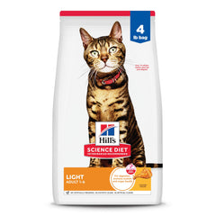 Hill's Science Diet emballage avant montrant la recette Light et bénéfice contrôle du poids
