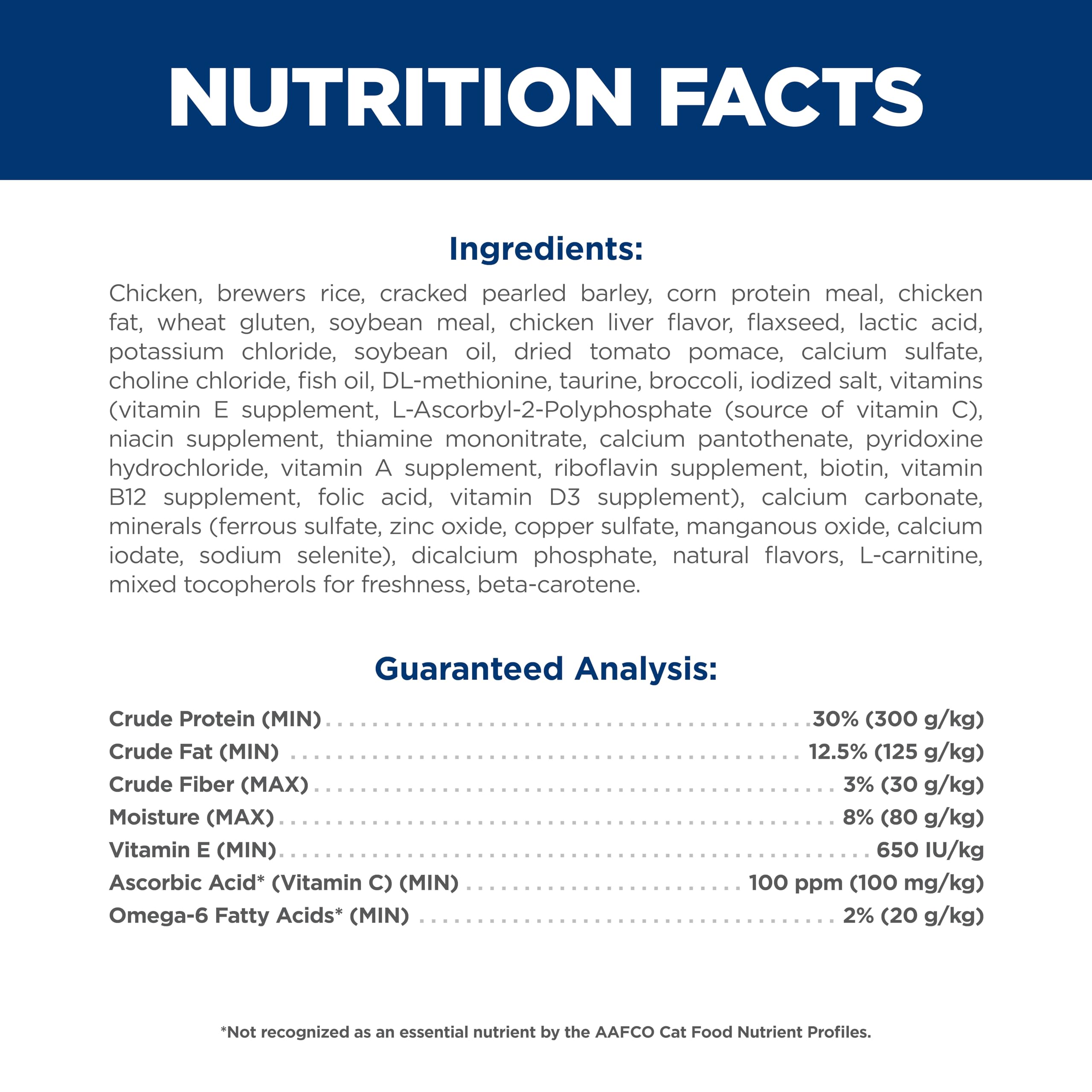 Hill's Science Diet paquet arrière affichant informations nutritionnelles et traçabilité