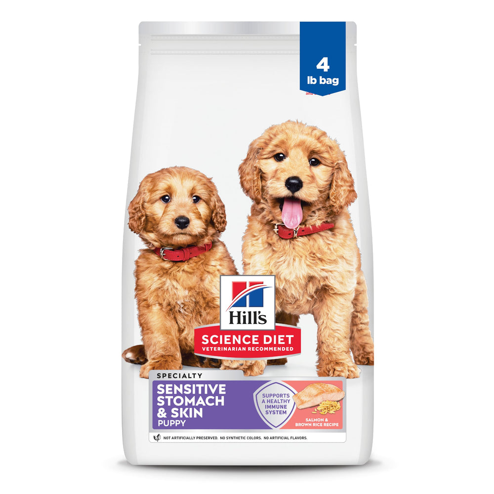 Hill's Science Diet paquet face montrant la recette pour digestion sensible et peau saine