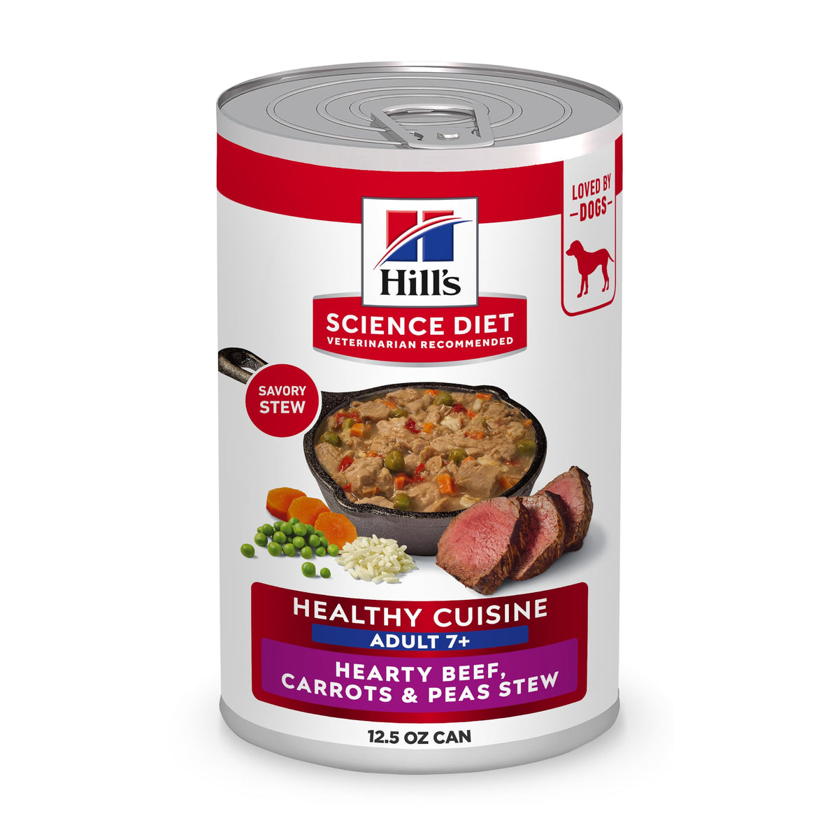 Hill's Science Diet face de la boîte montrant la recette et bénéfice nutritionnel