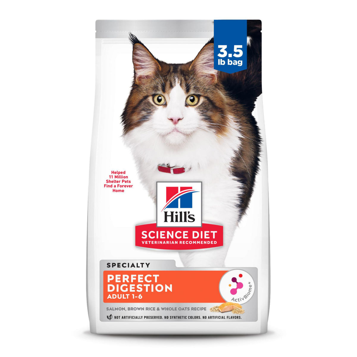 Hill's Science Diet paquet en vue de face montrant recette Perfect Digestion et bénéfice digestion
