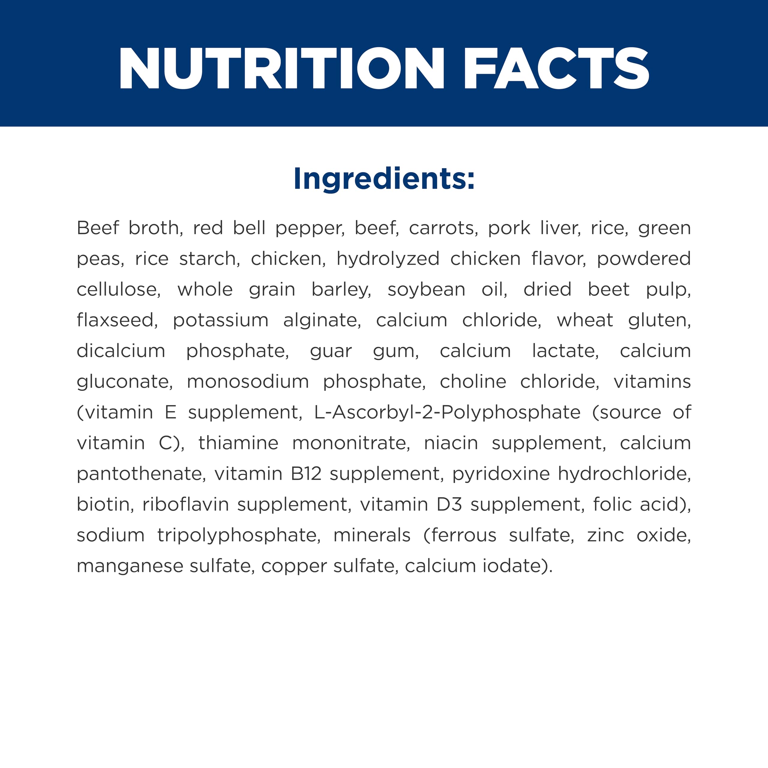 Hill's Science Diet étiquette détaillée, informations nutritionnelles claires