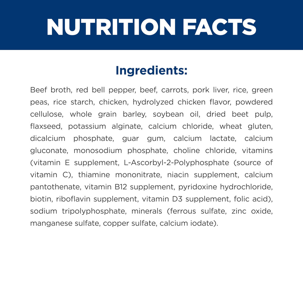 Hill's Science Diet étiquette détaillée, informations nutritionnelles claires