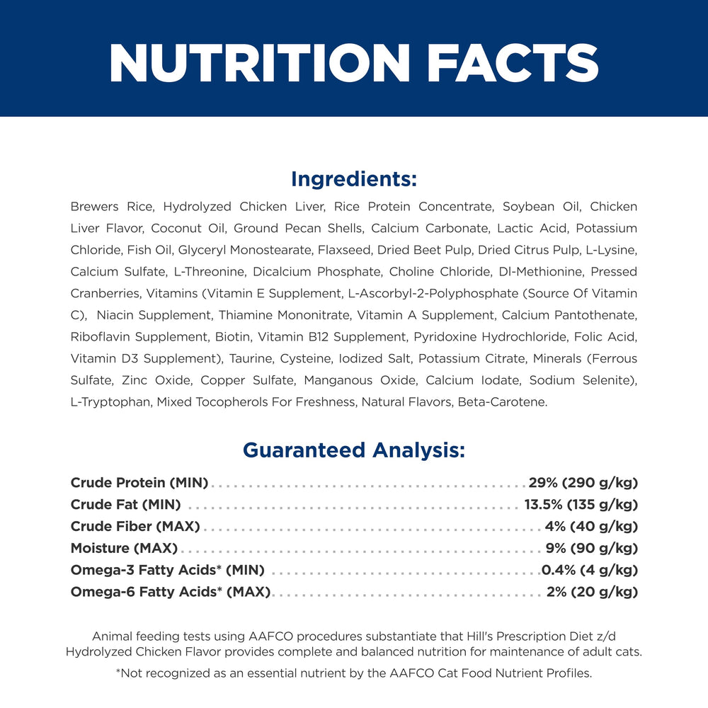 Hill's Prescription Diet étiquette nutritionnelle indiquant minéraux contrôlés