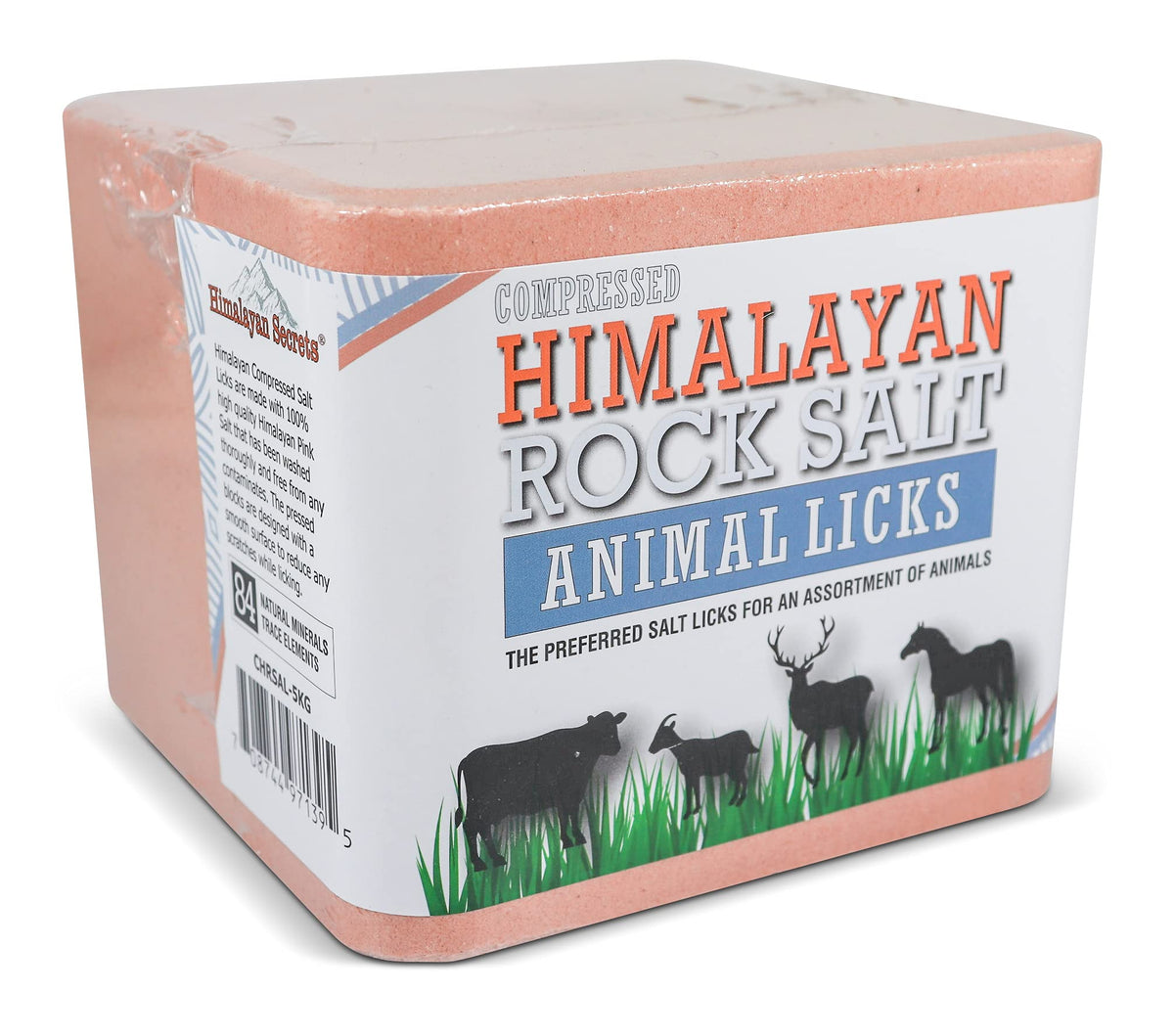 Himalayan Secrets emballage du pain de sel montrant l'étiquette et la robustesse