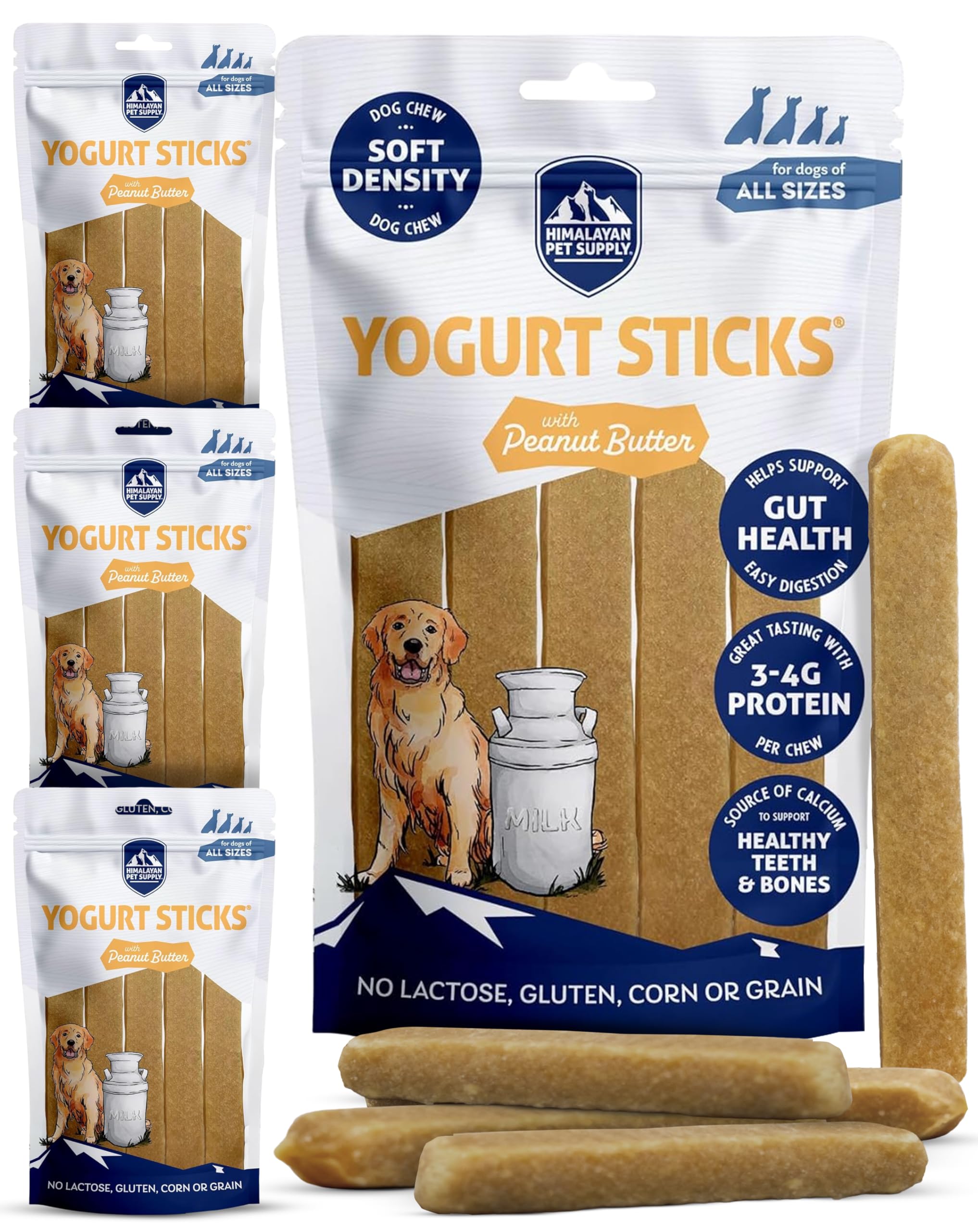 Himalayan Dog Chew emballage avant montrant 20 friandises, pratique pour stocker