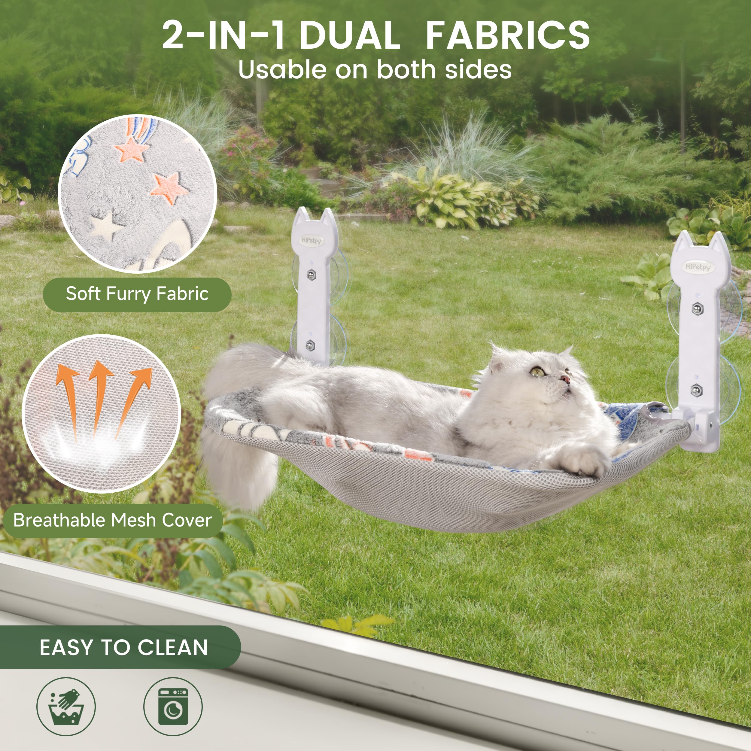 HiPetpy zoom tissu peluche réversible, confort chaud pour chat