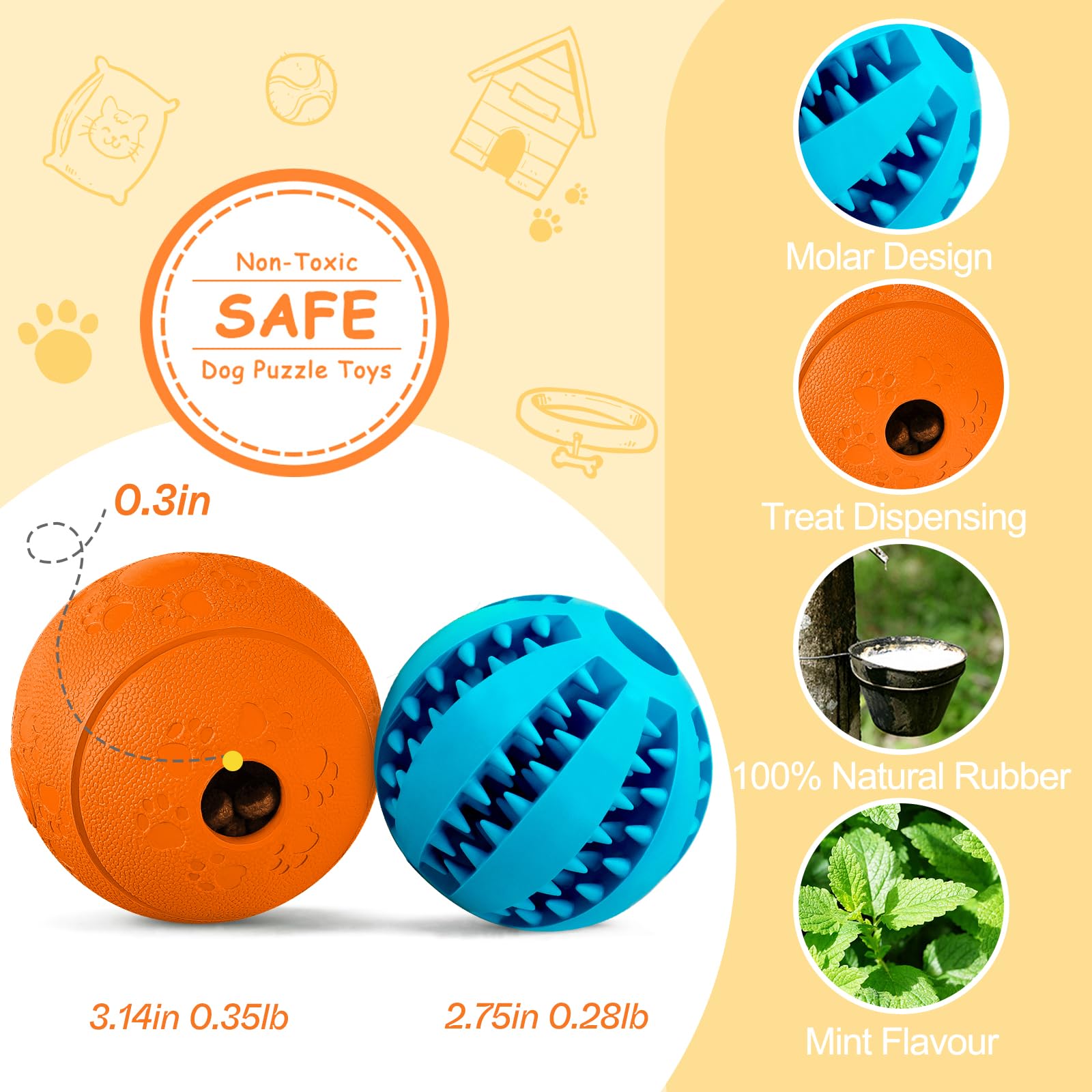 HIPPIH gros plan balle bleue montrant texture pour nettoyage dentaire
