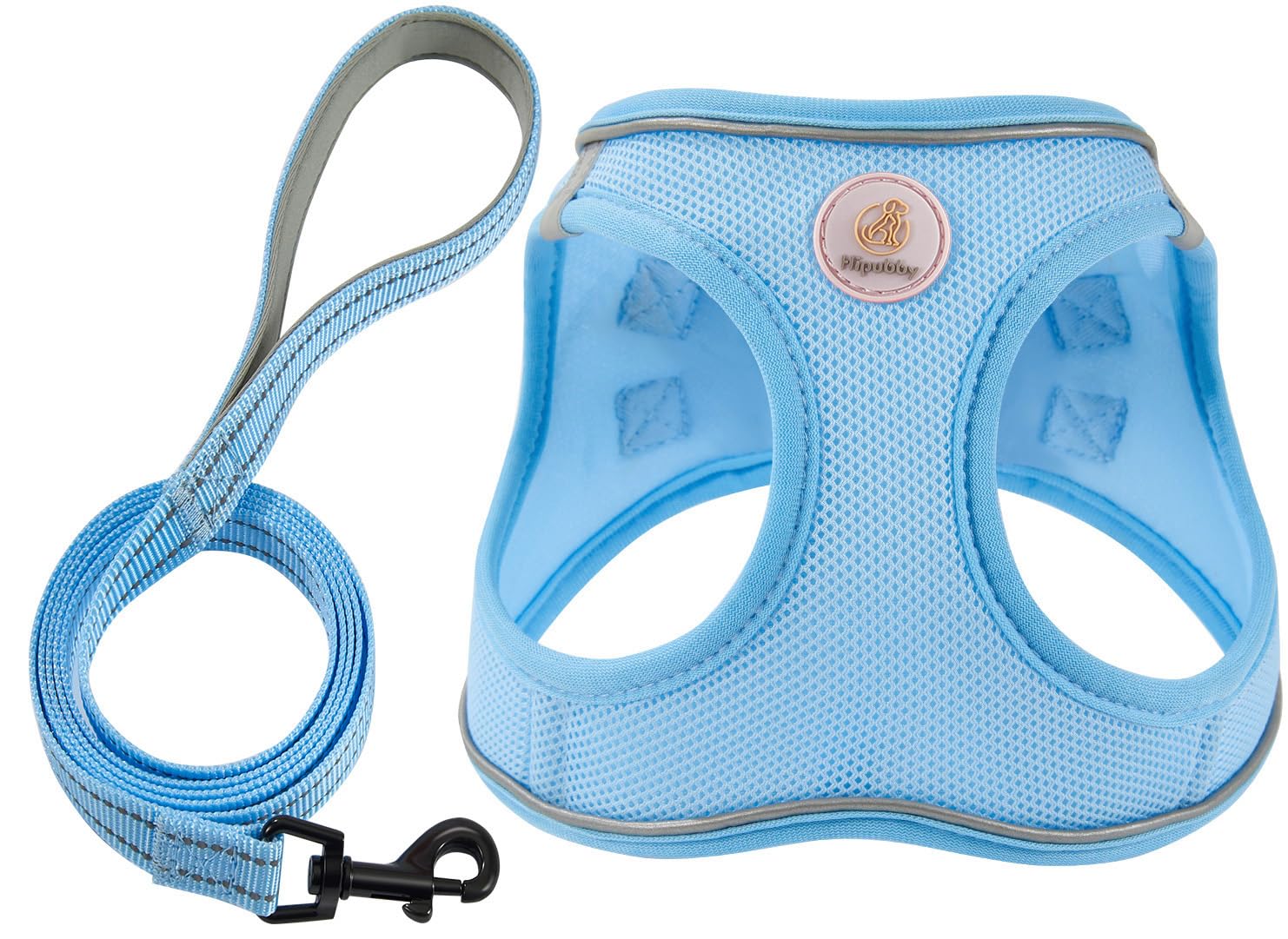 Hipubby harnais gilet devant bleu montrant coupe et confort
