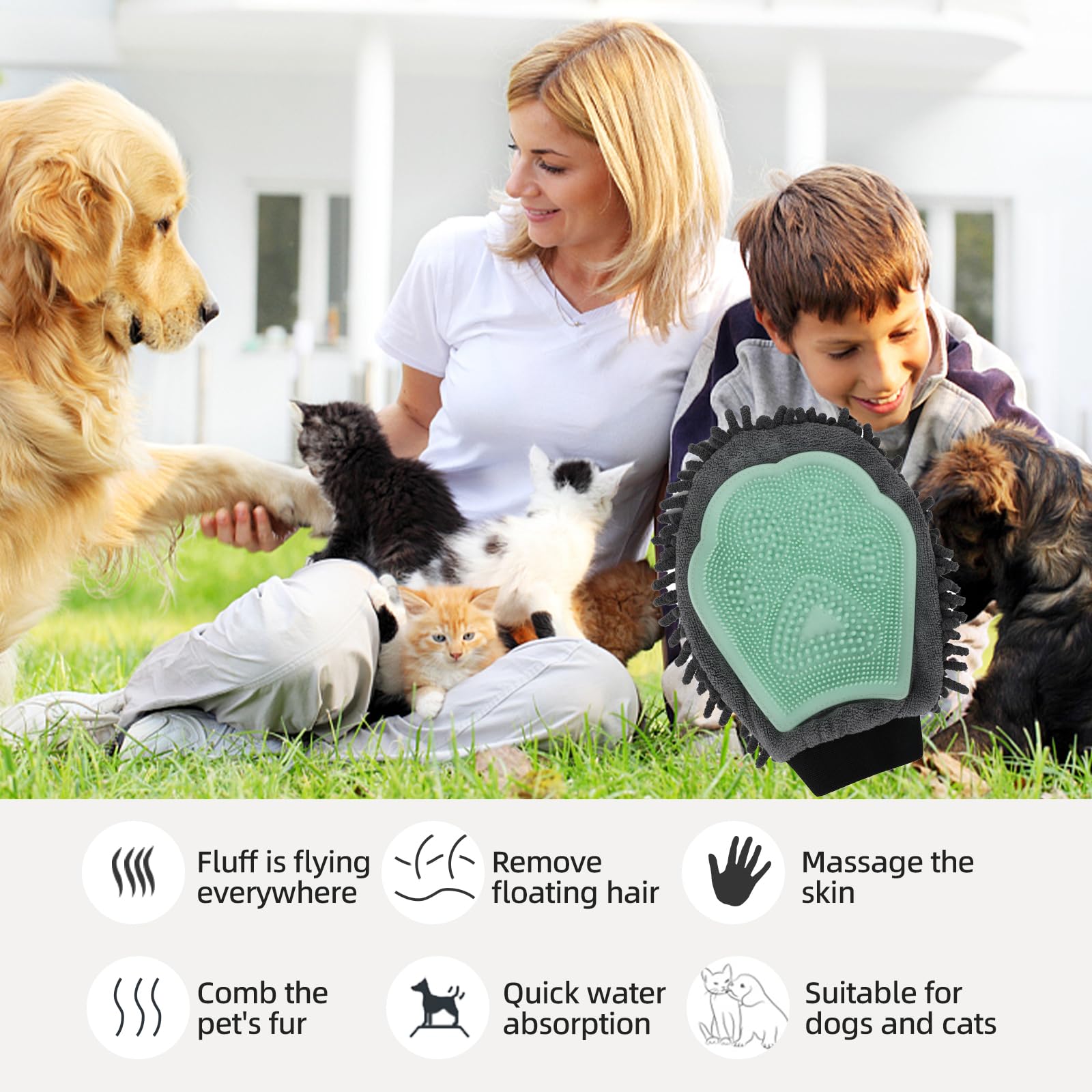 Gant Histotree détail des picots TPR souples pour un massage sans douleur