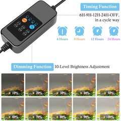 HITOP lampe montée sur aquarium avec couvercle démontrant compatibilité