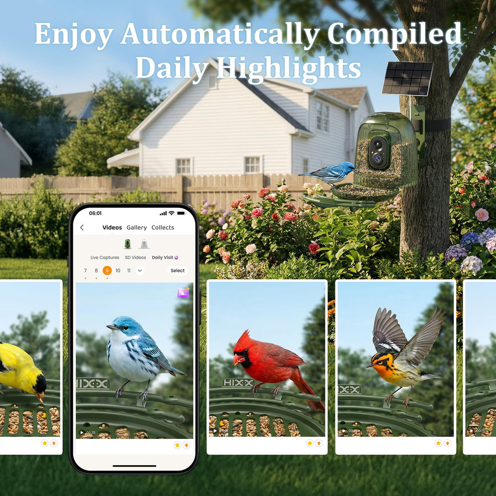 HIXX mangeoire installée sur balcon montrant usage facile et connectivité