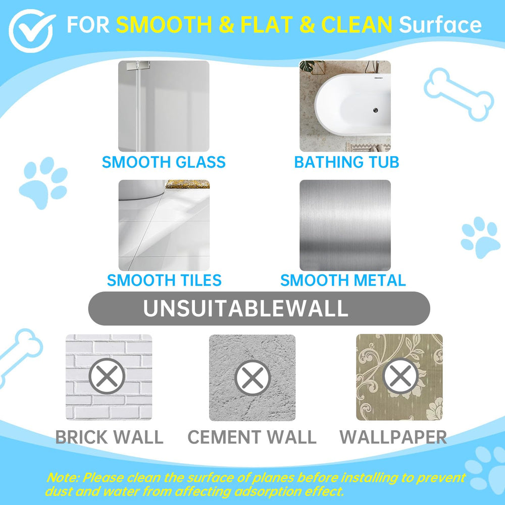HLOGREE ventouse installée sur carrelage pour bain sans glisse