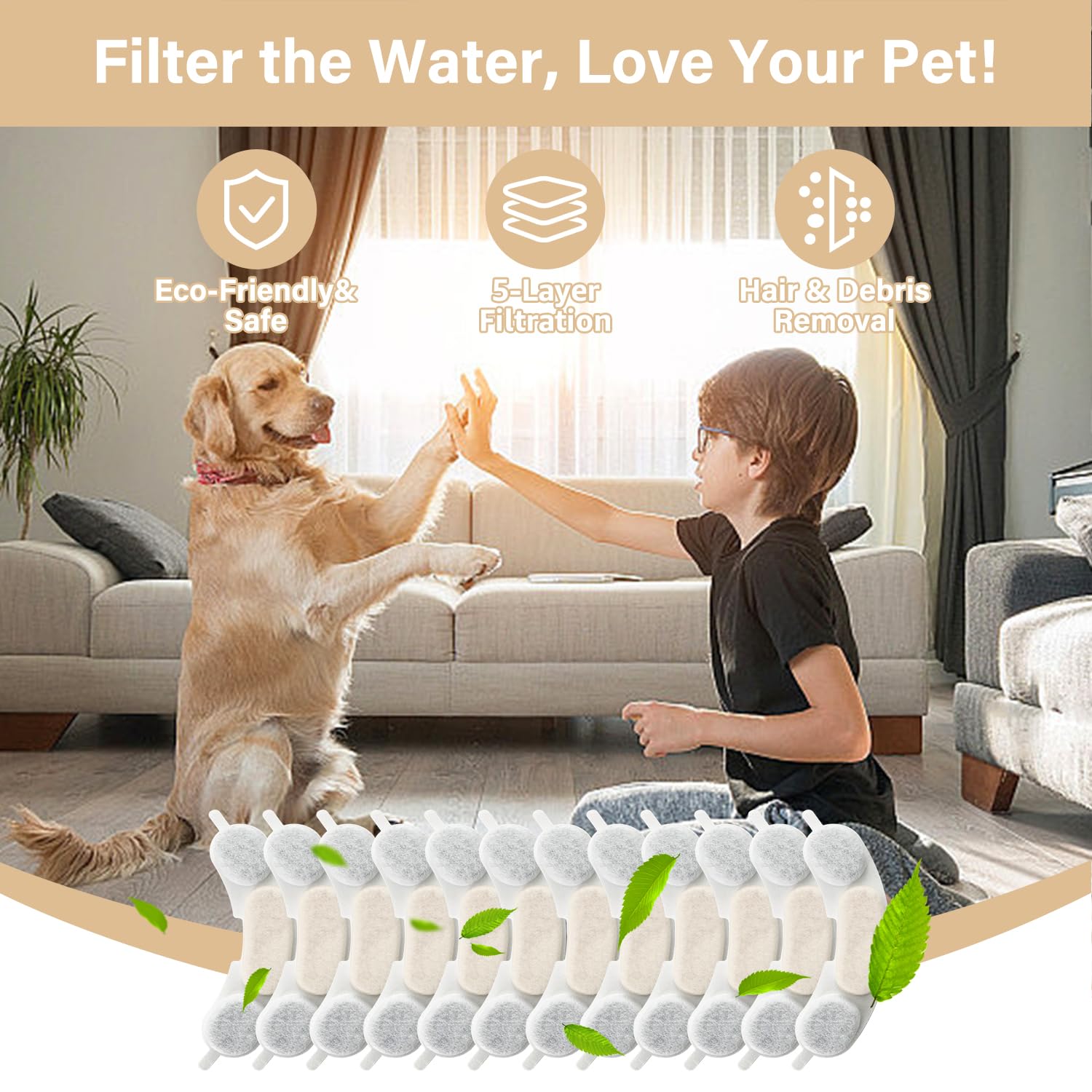 HOETEK vue rapprochée des cinq couches du filtre pour filtration complète et fiable