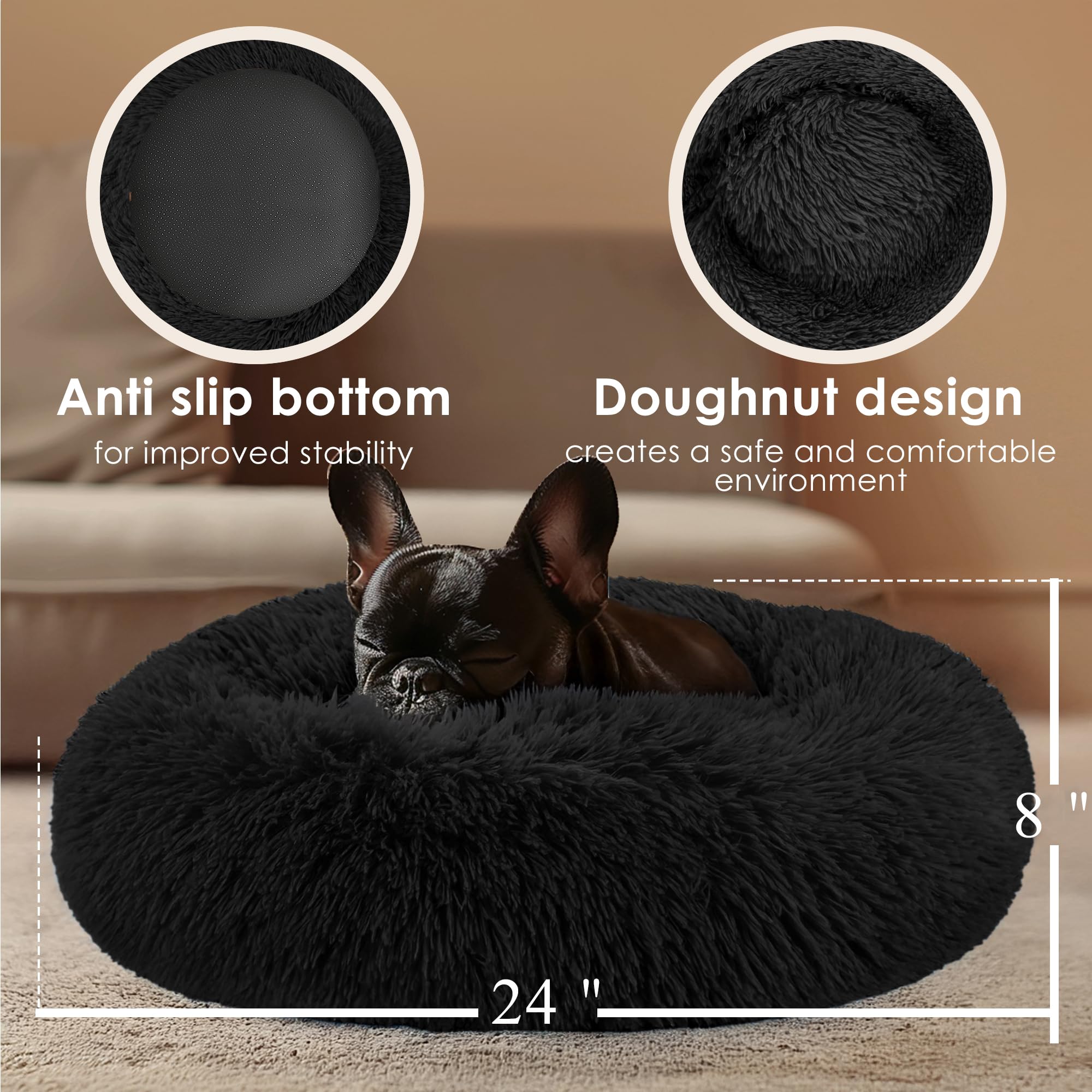 Hoewina lit en usage avec chiot blotti pour sommeil rassurant