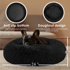 Hoewina lit en usage avec chiot blotti pour sommeil rassurant