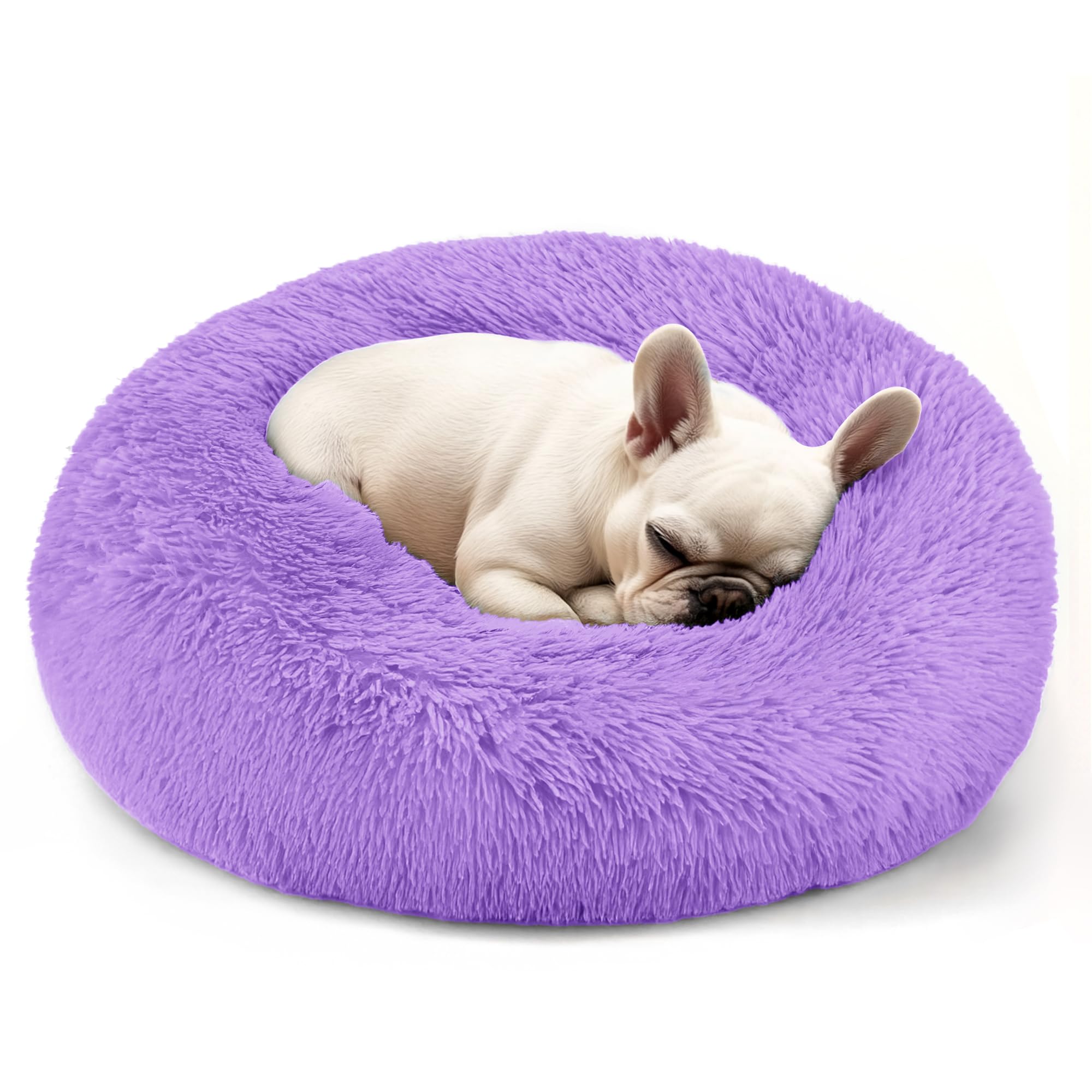 Hoewina panier rond violet vu de face offrant confort apaisant