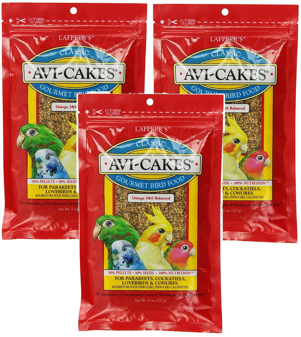 Hoiyen Lafeber Avi-Cakes emballage avant montrant le lot de 3 bénéfice appétence