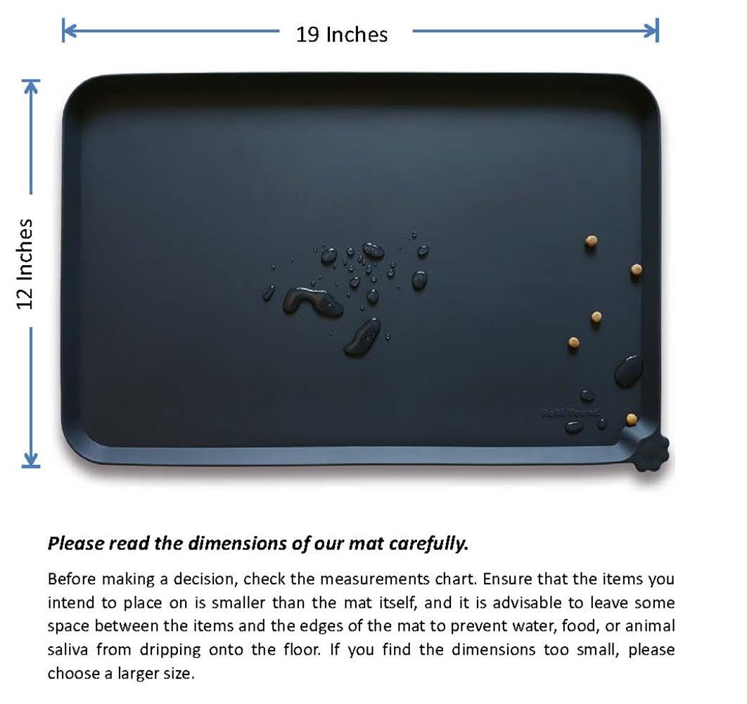 Hoki Found tapis en usage avec bols d'eau et croquettes sans fuite