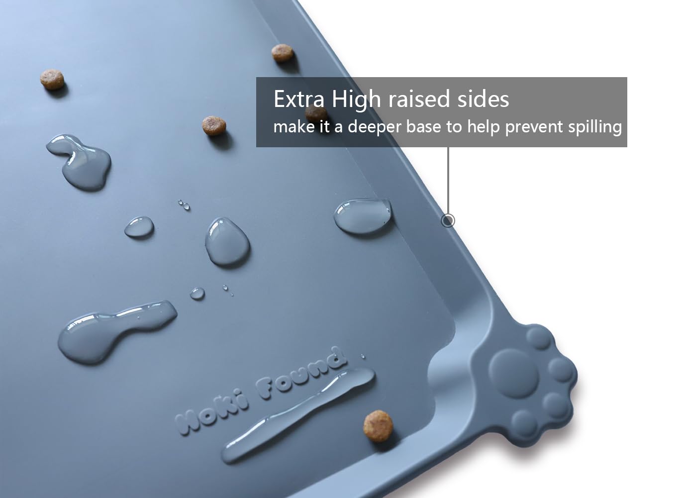 Hoki Found gros plan texture silicone montrant surface facile à nettoyer