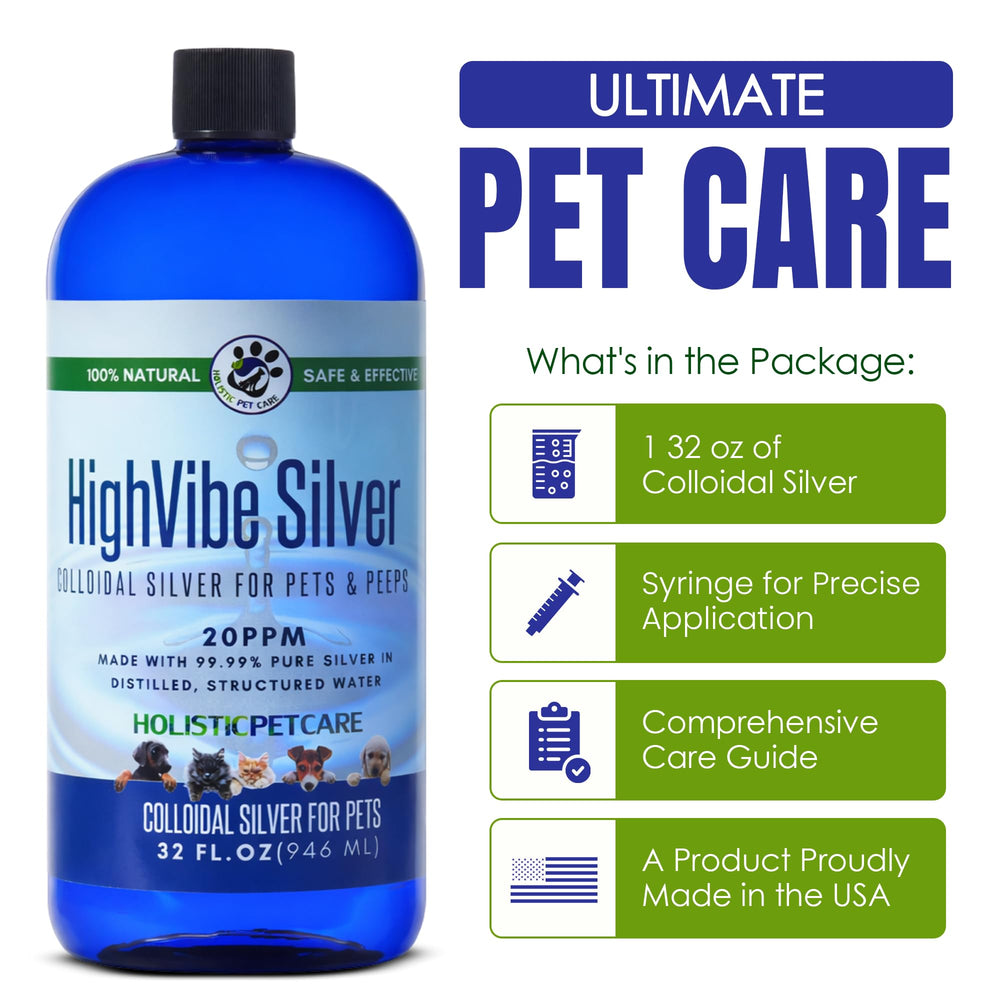 HOLISTIC PET CARE gros plan étiquette indiquant 20 PPM et composition simple