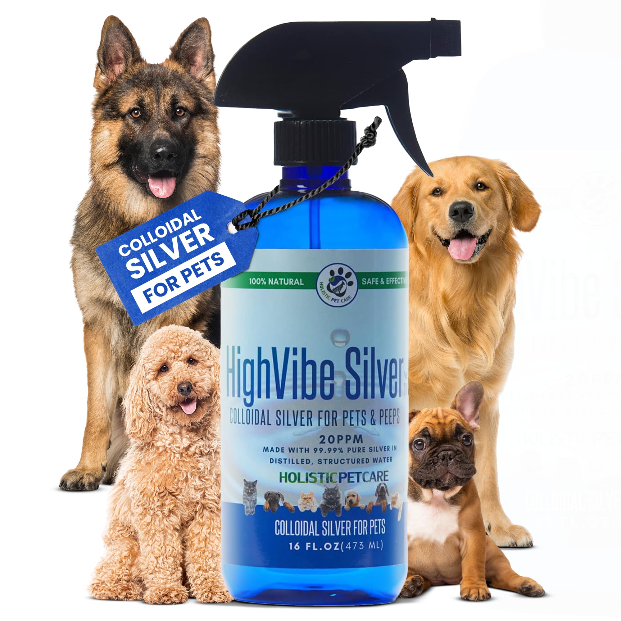 HOLISTIC PET CARE flacon avant montrant l’emballage et l’usage pratique
