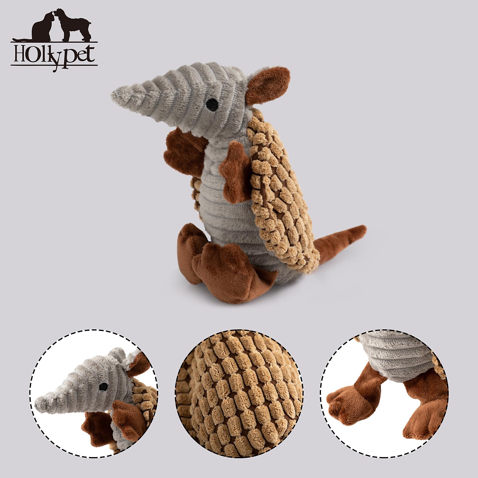 Hollypet armadillo chien joue extérieur encourage exercice et lien