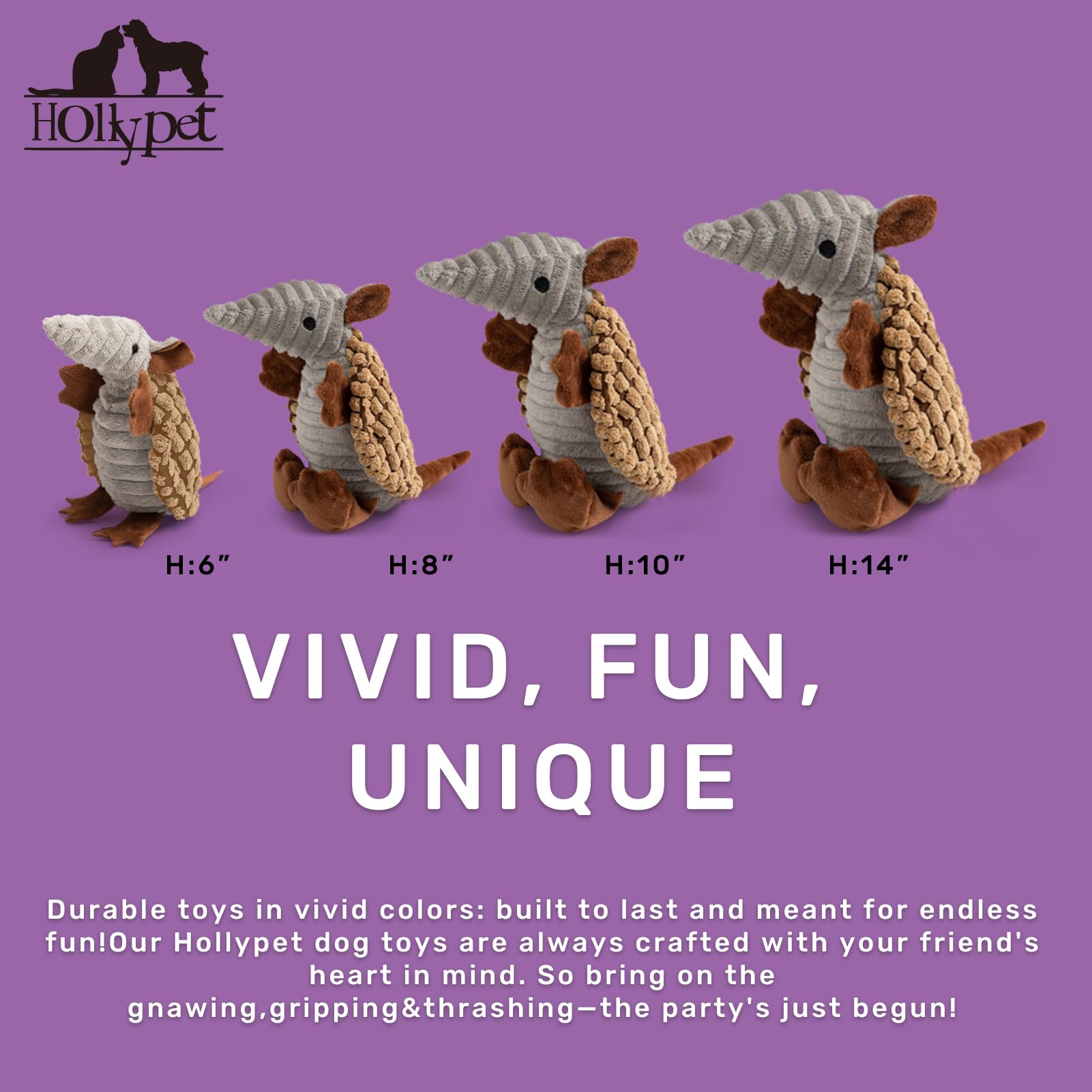 Hollypet armadillo gros plan texture apaisante pour gencives