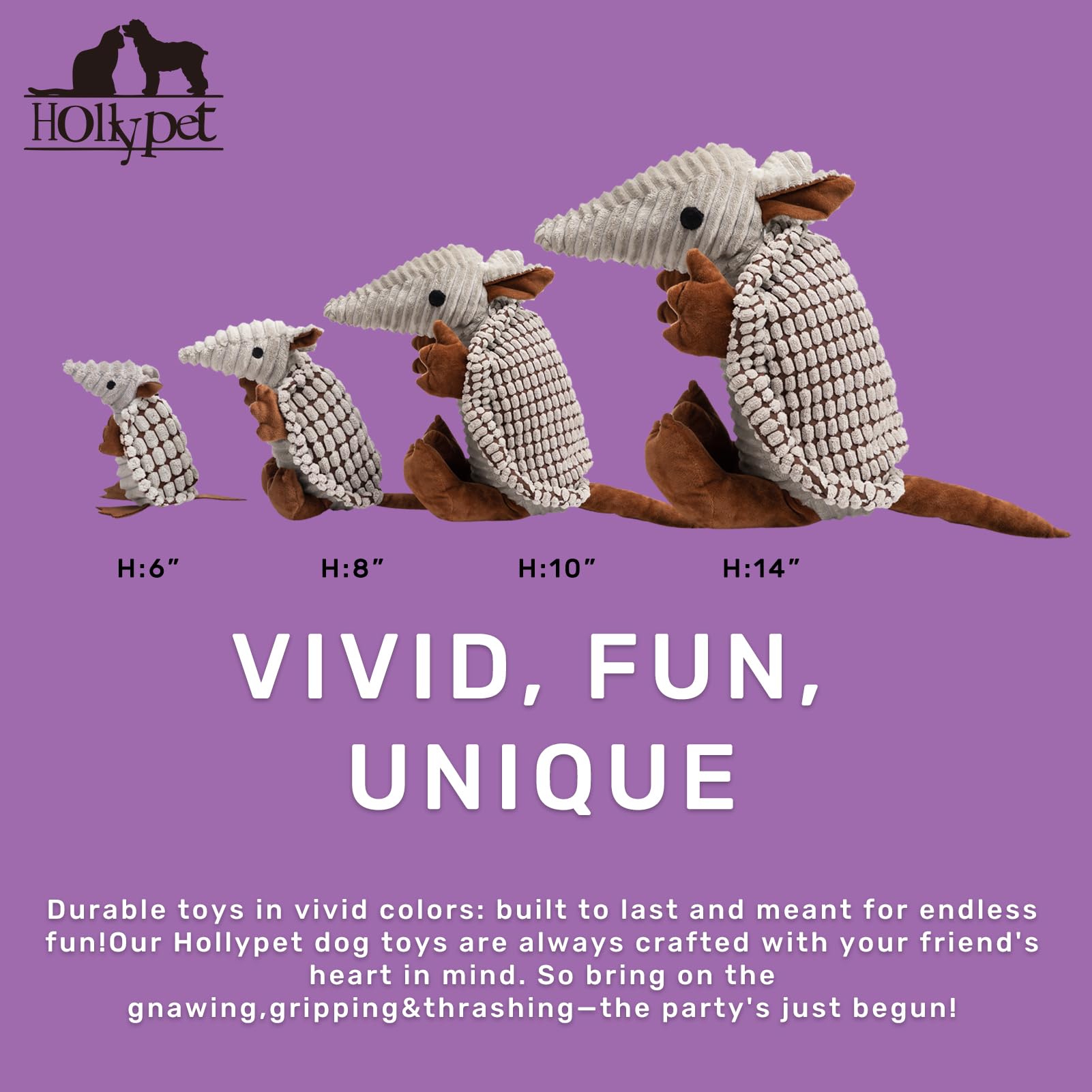 Hollypet armadillo gros plan texture apaisante pour gencives