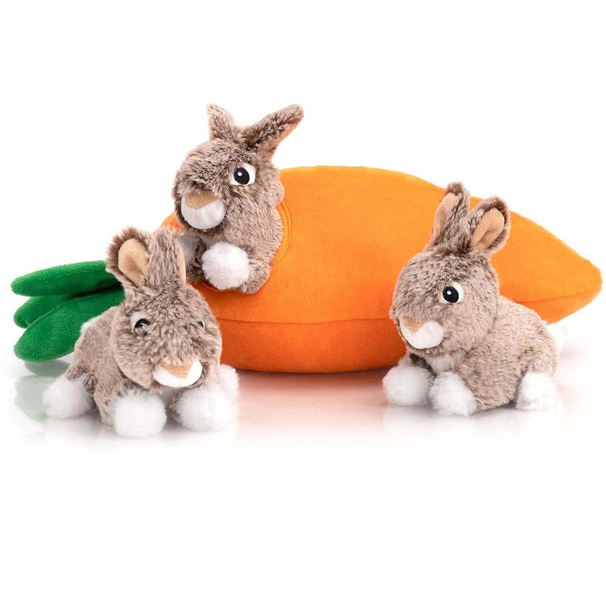 Hollypet lapin face avant montrant design et ouverture, stimule jeu
