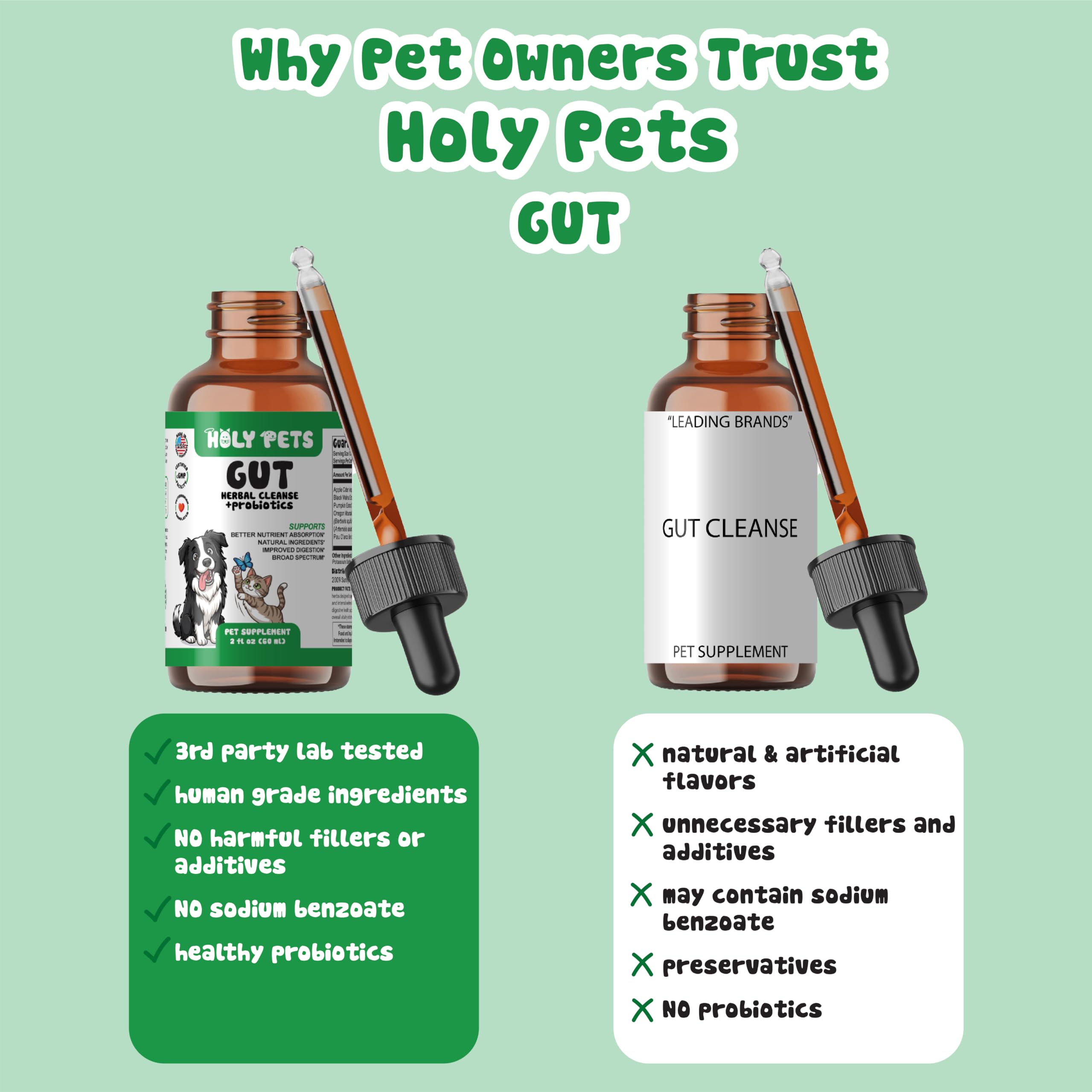 Holy Pets texture du liquide concentré montrant pureté et consistance douce