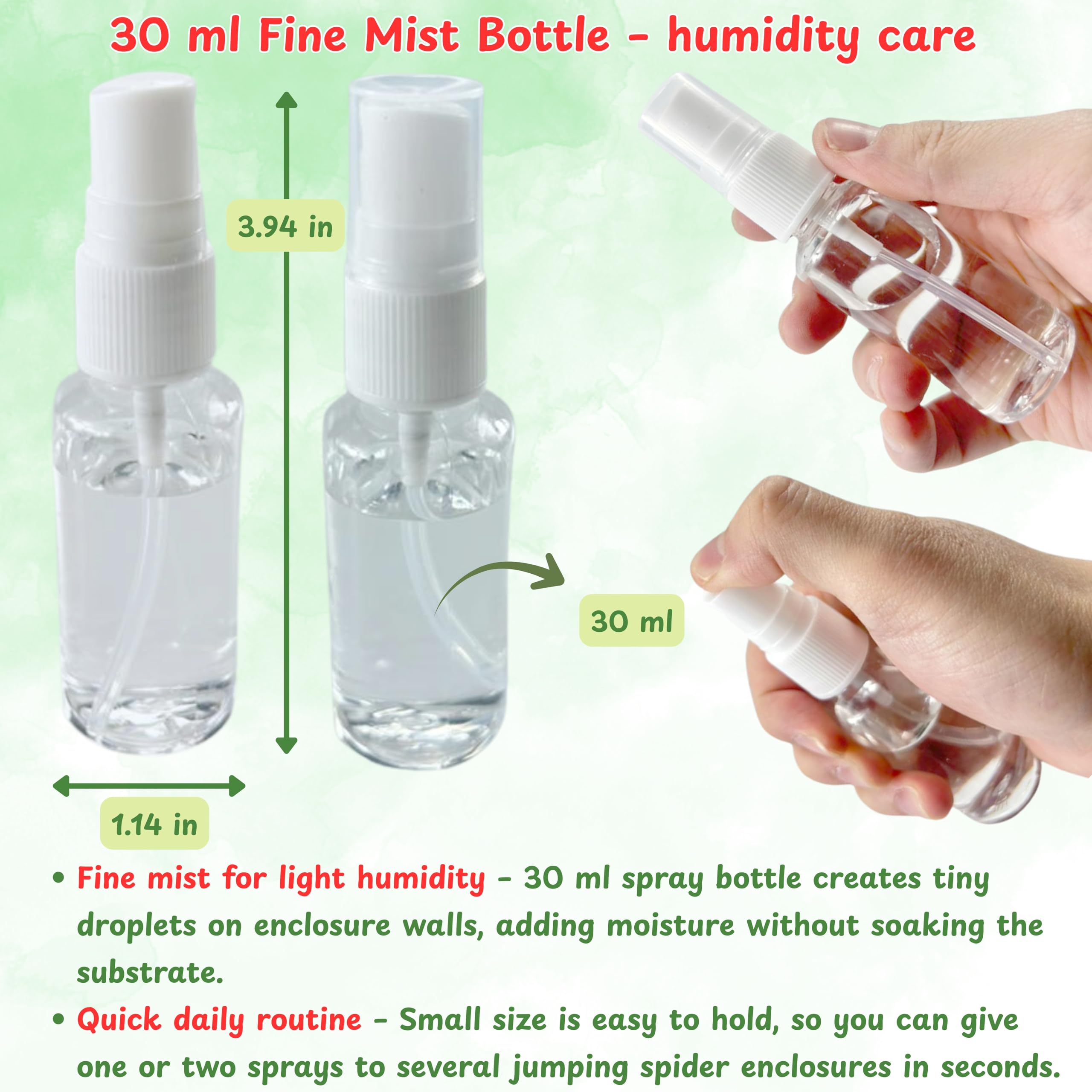 Homedy Crafts brumisateur 30 ml en main pour humidification précise
