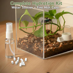 Homedy Crafts distributeur 5 ml installé dans terrarium vertical gain de place