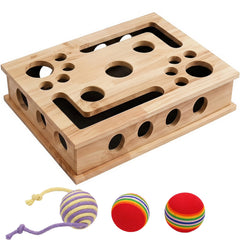 HOMEPEDIA boîte griffoir chêne vue de face, durable pour jeux quotidiens