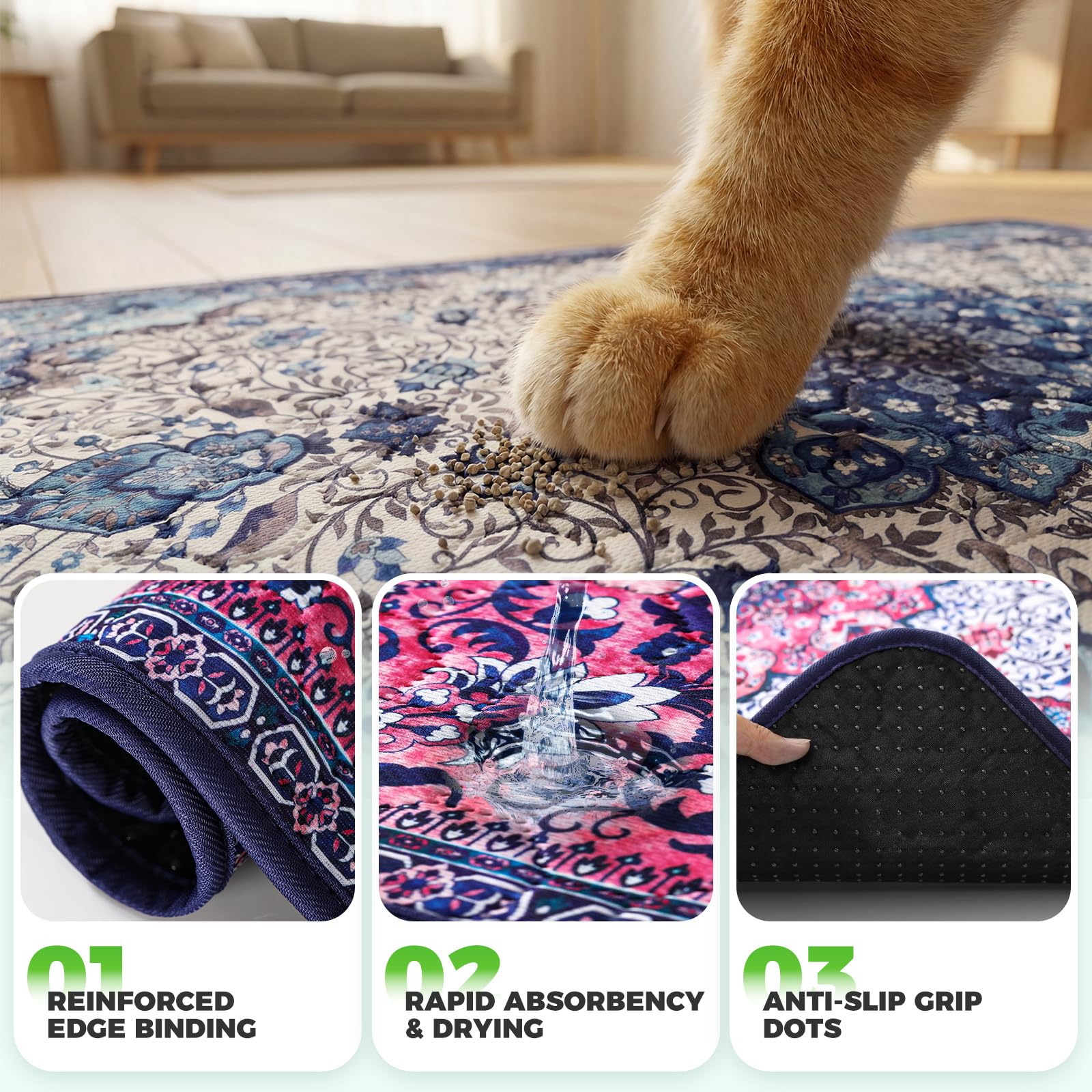 Hompet comparaison taille sur sol illustrant couverture extra-large 24x36