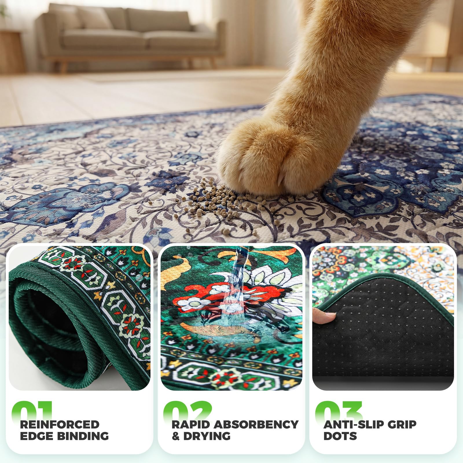Hompet dessous antidérapant maintient le tapis en place