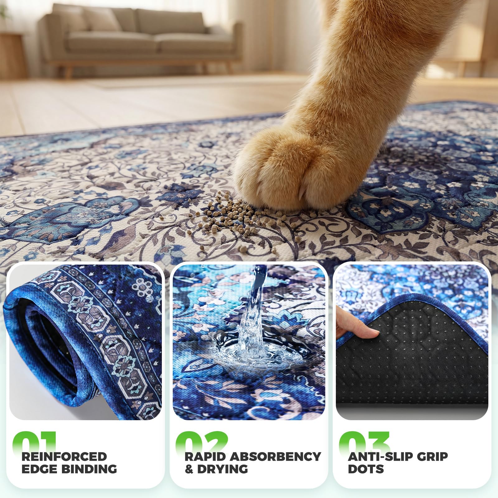 Hompet tapis à côté d’un objet pour comparaison d’échelle pratique