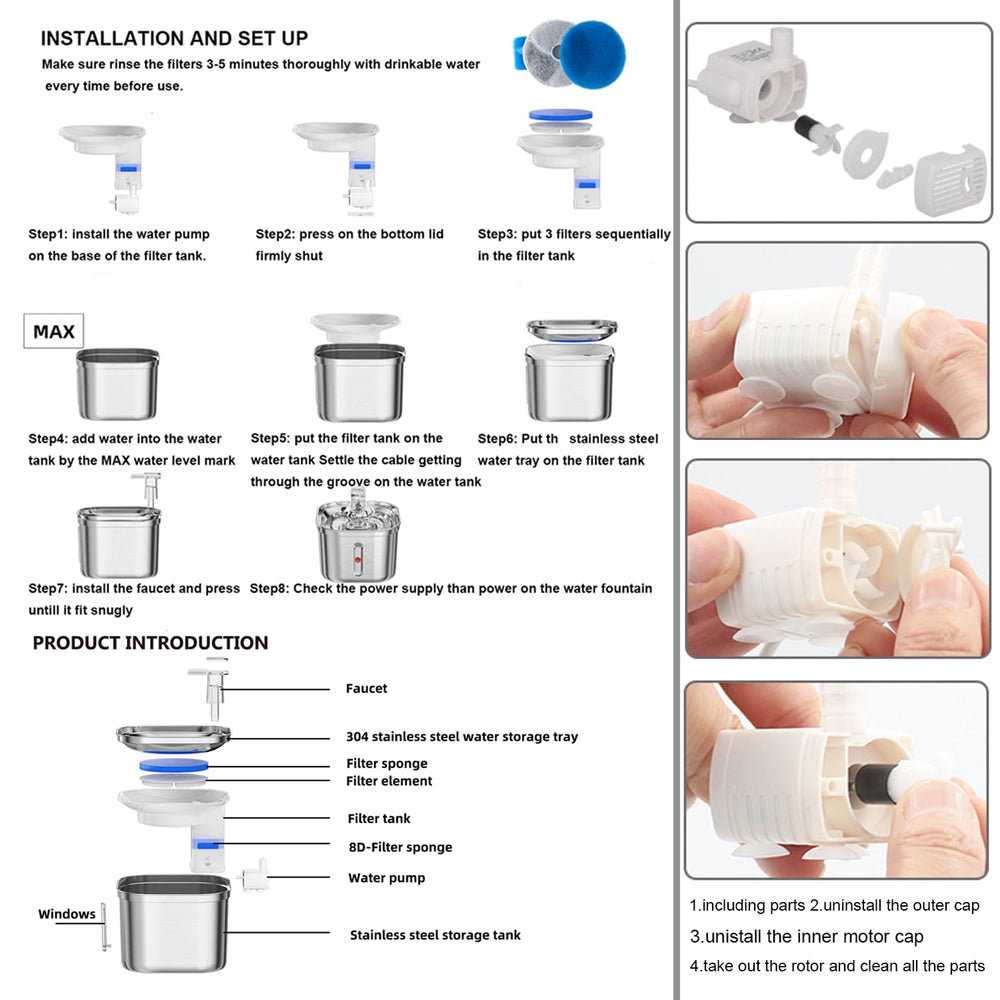 Homtyler gros plan acier inoxydable 304 surface hygiénique et résistante