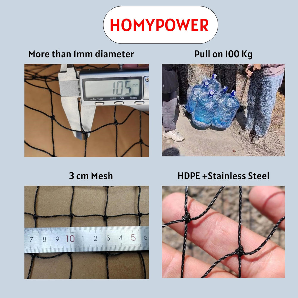 HOMYPOWER comparaison échelle montrant taille réelle et couverture