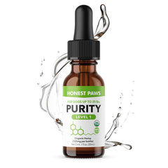 Honest Paws bouteille face montrant le flacon pratique pour petits chiens