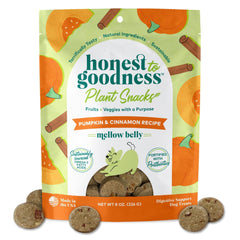 Honest to Goodness sachet avant montrant la saveur citrouille et cannelle, rassurance d'ingrédients naturels