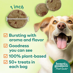 Honest to Goodness gros plan sur la texture des friandises, détail montrant digestibilité et qualité