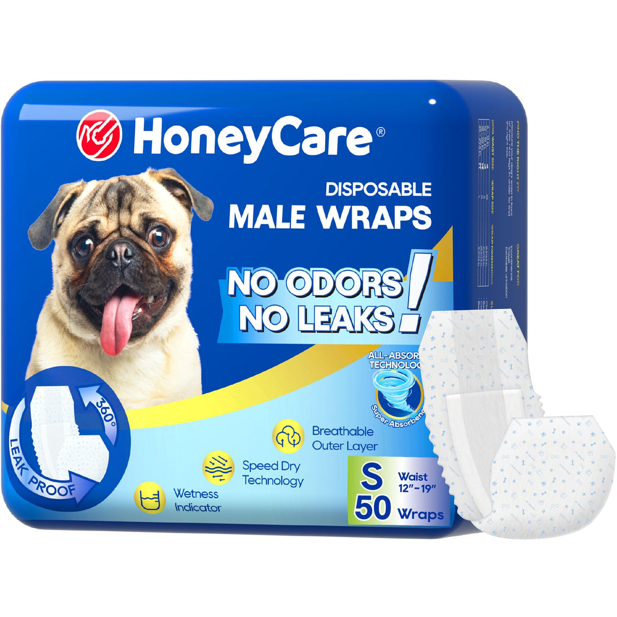HONEY CARE emballage avant montrant 50 protections, utile pour approvisionnement prolongé