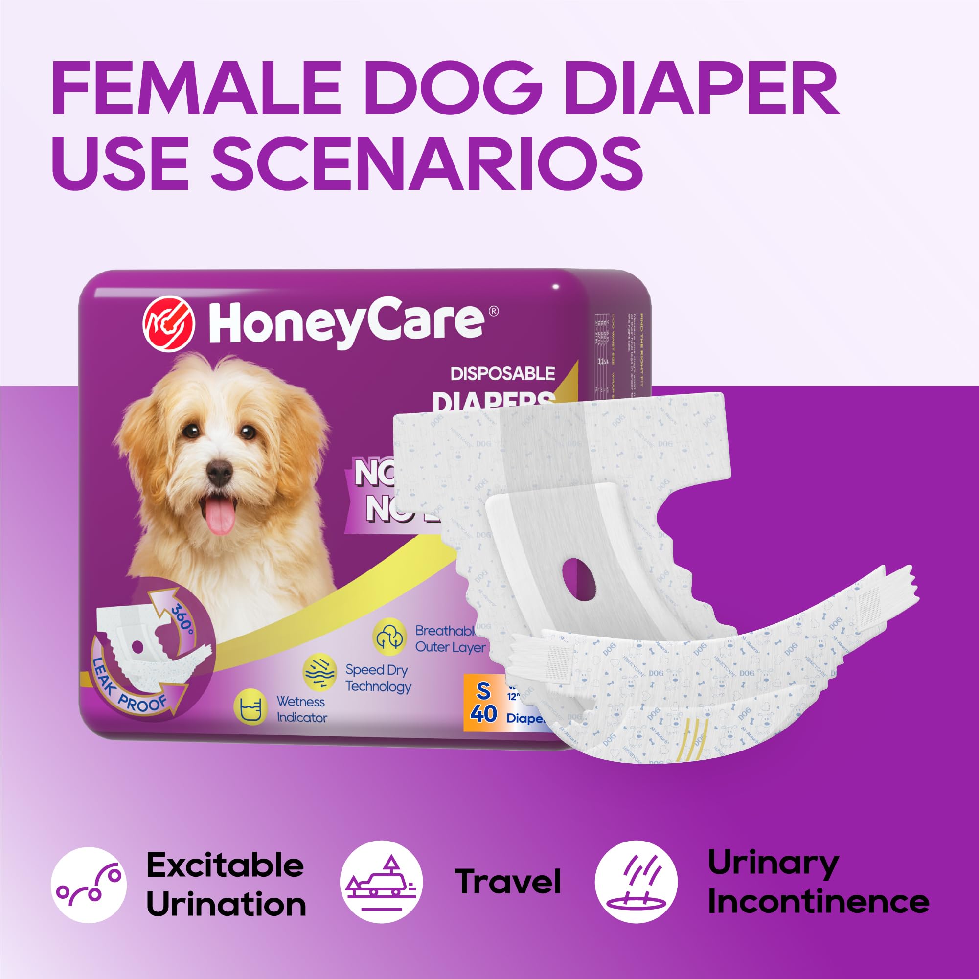 HONEY CARE comparaison de tailles indiquant circonférence pour bon ajustement