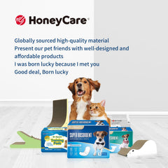 Honey Care tapis posé au sol à côté d'une patte pour illustrer l'échelle
