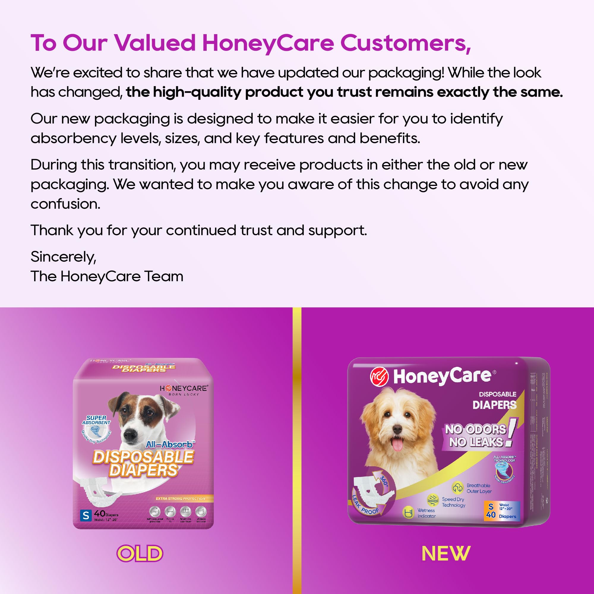 HONEY CARE gros plan du cœur absorbant montrant absorption rapide et sécurité