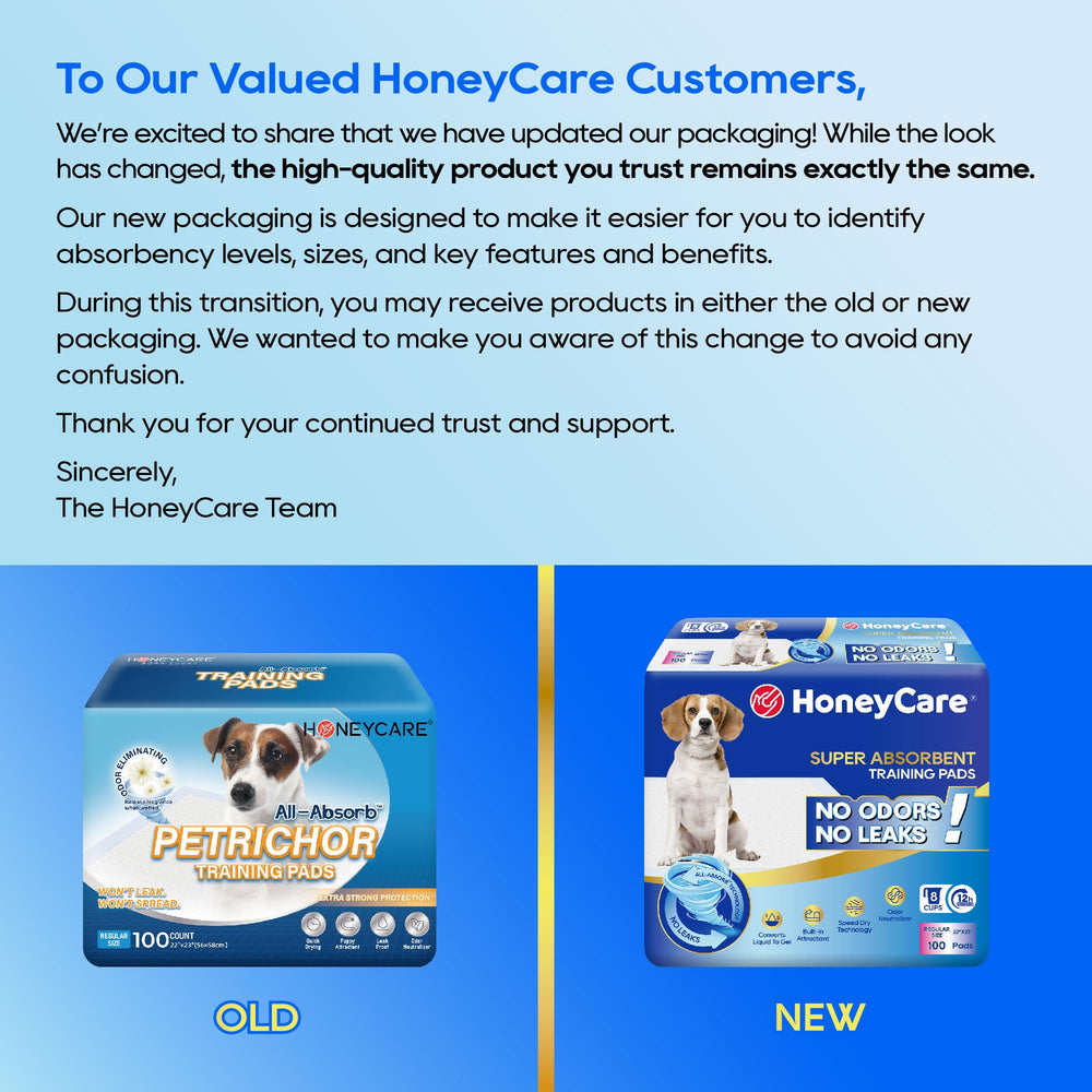 HONEY CARE tapis déplié affichant la surface absorbante et protection