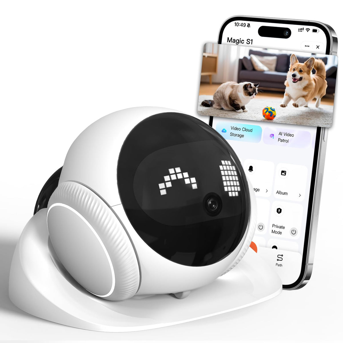Honey Tour vue avant montrant caméra et design compact pour surveillance polyvalente