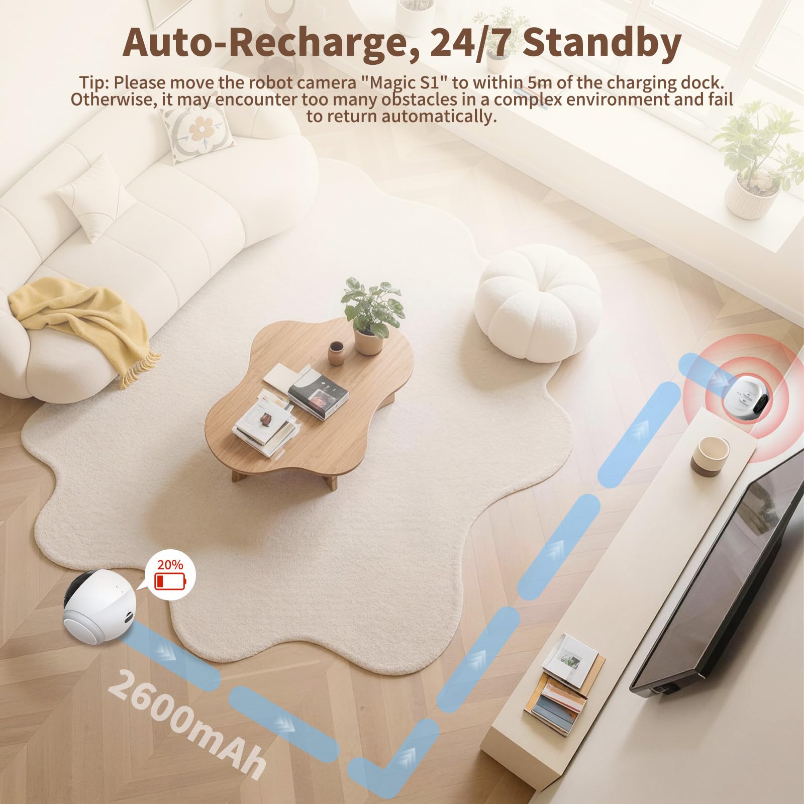 Honey Tour station de charge illustrée pour recharge automatique sans souci